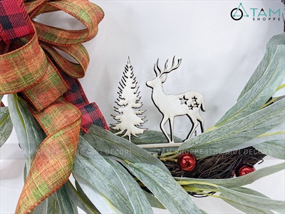 Vòng nguyệt quế Noel rừng lá xoáy 2 size VNGQ-X-38